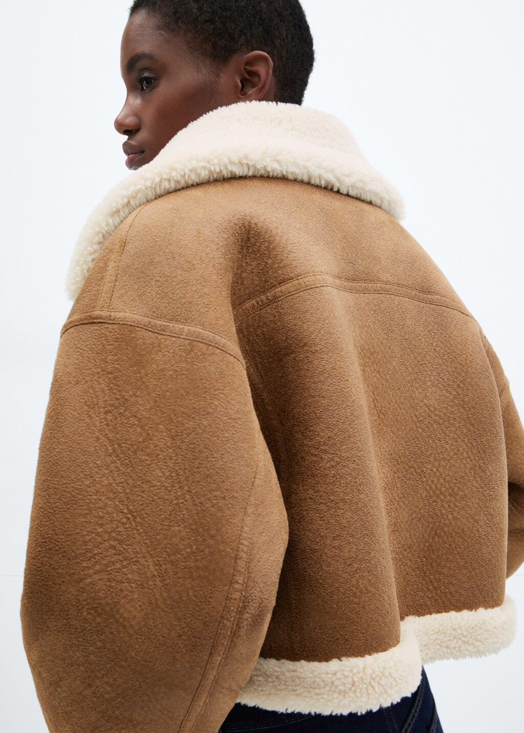 Shearling-lined leather-effect jacket - Details of the article 4