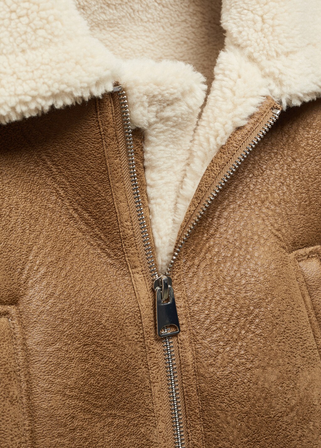 Shearling-lined leather-effect jacket - Details of the article 8