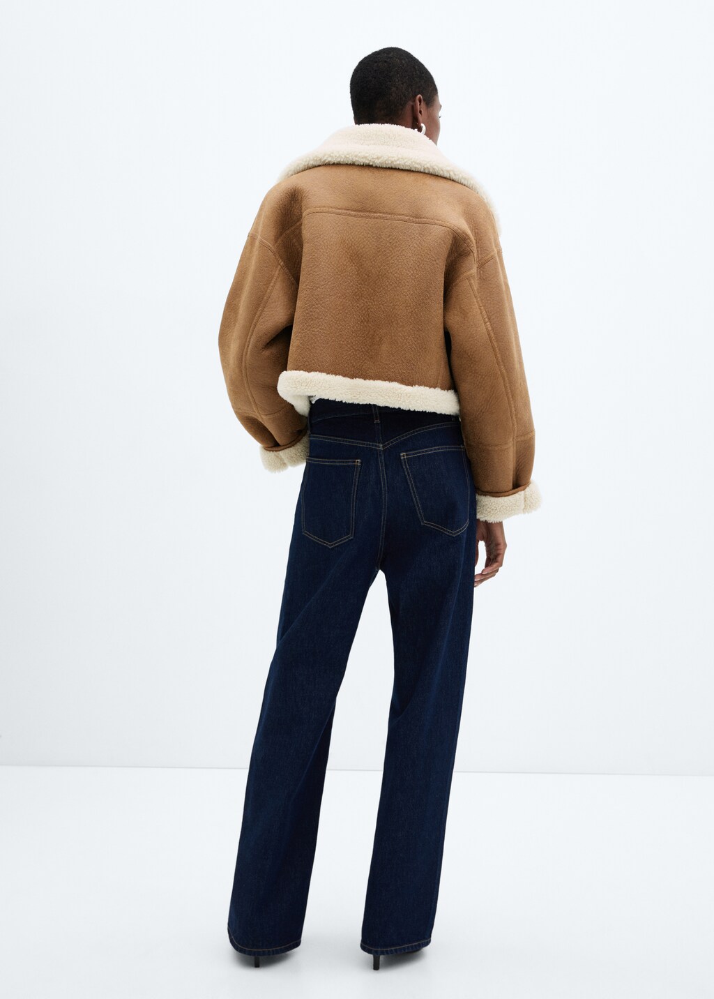 Shearling-lined leather-effect jacket - Reverse of the article