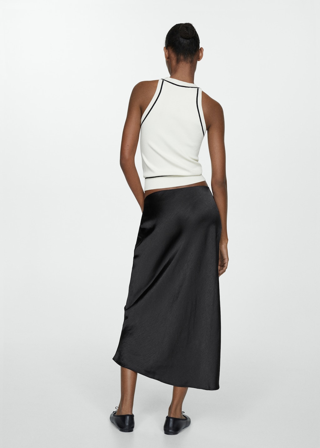 Midi satin skirt - Reverse of the article