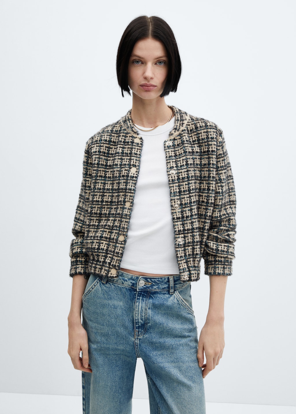 Tweed bomber jacket - Medium plane