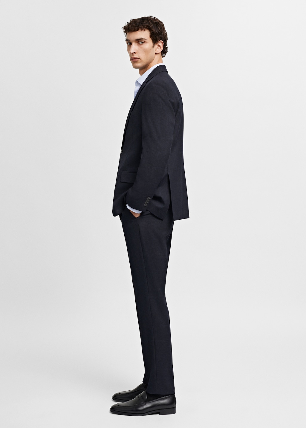 Stretch-fabric slim-fit suit jacket - Details of the article 2