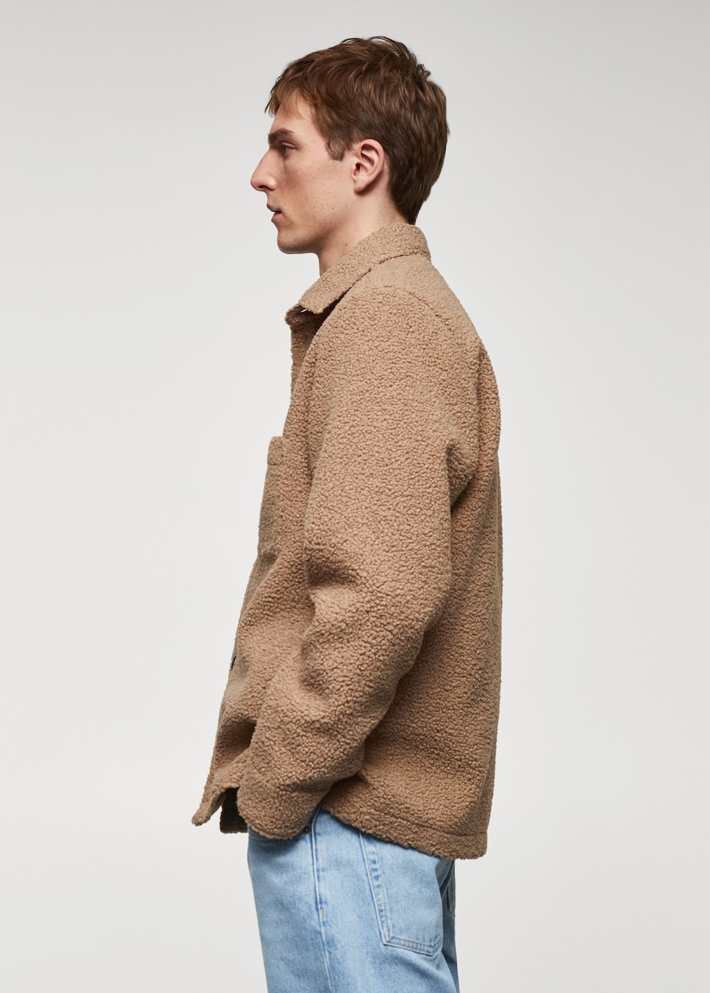 Shearling overshirt with pocket - Details of the article 2