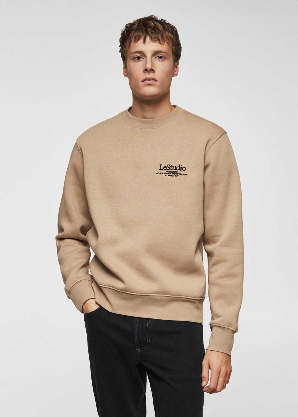 Embroidered detail cotton sweatshirt - Medium plane