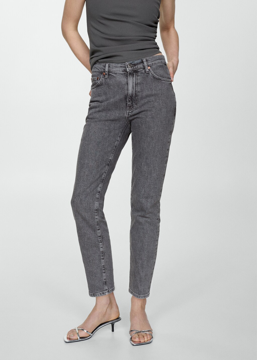 Claudia slim-fit cropped jeans - Medium plane