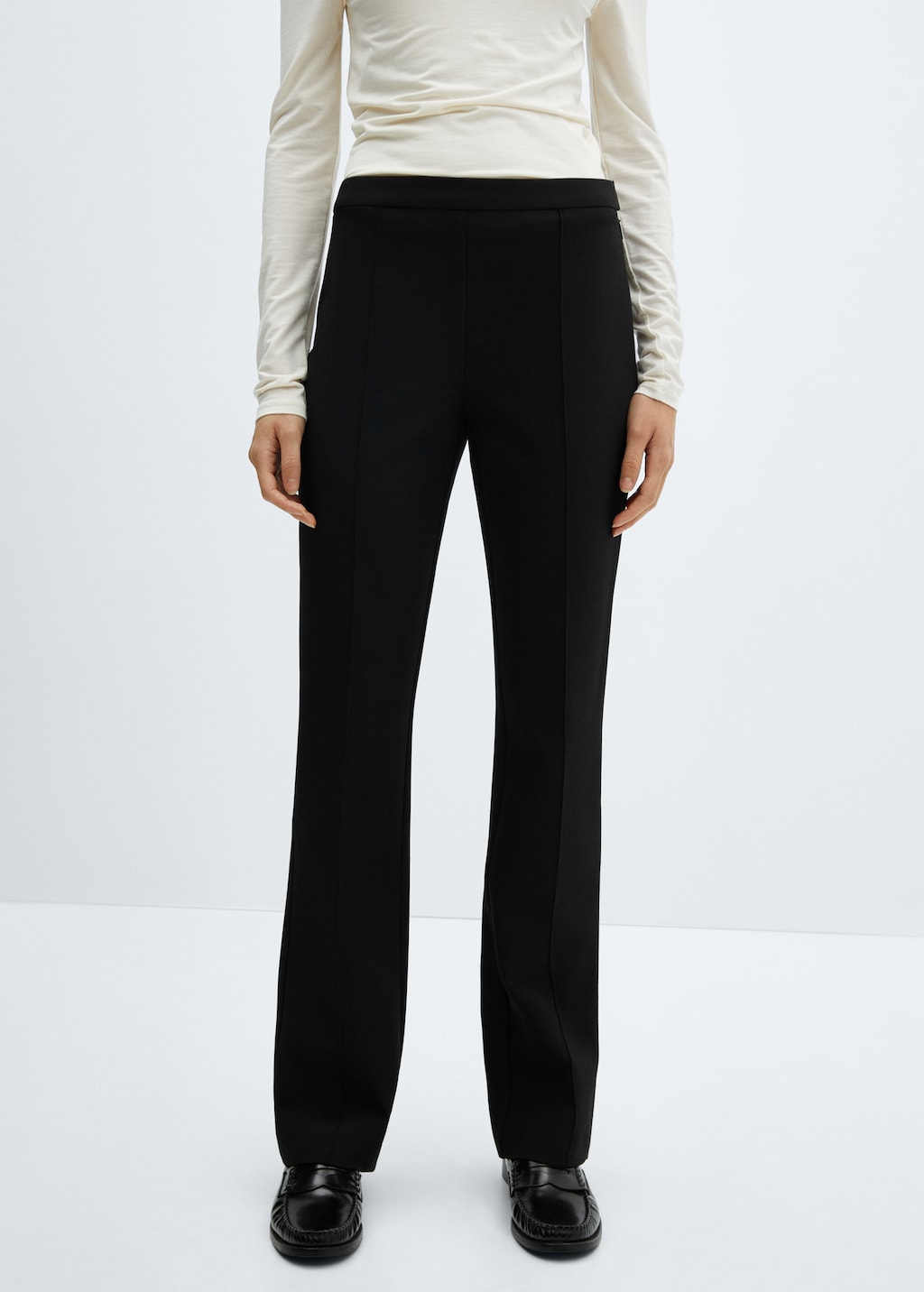 Seam-detail straight-fit trousers - Medium plane