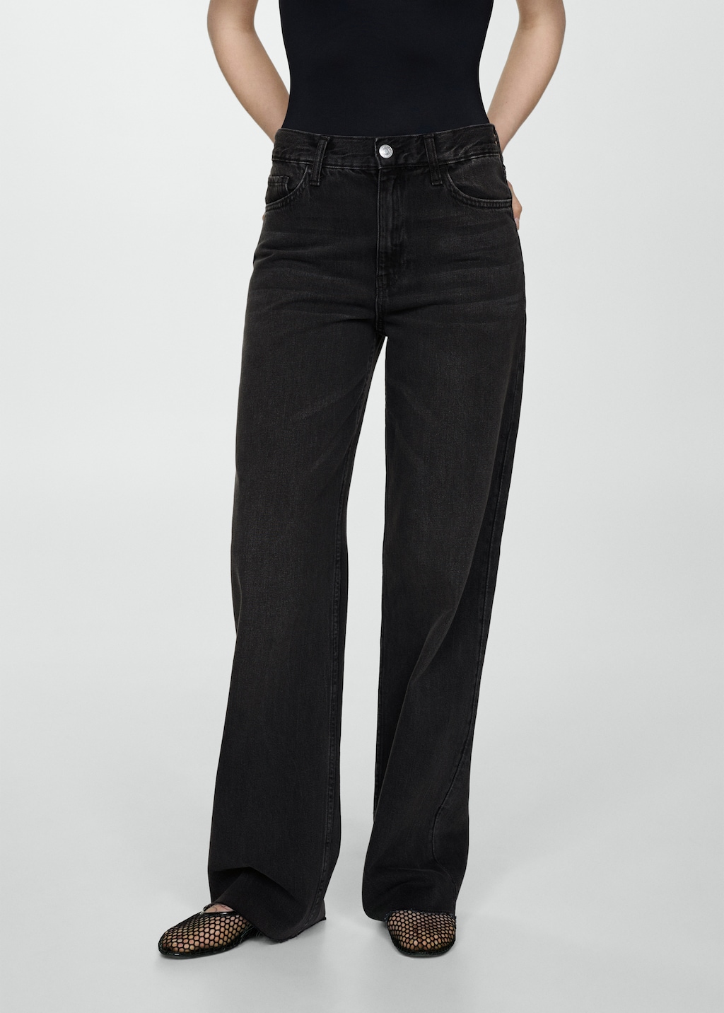 High-waist wideleg jeans - Middenvlak