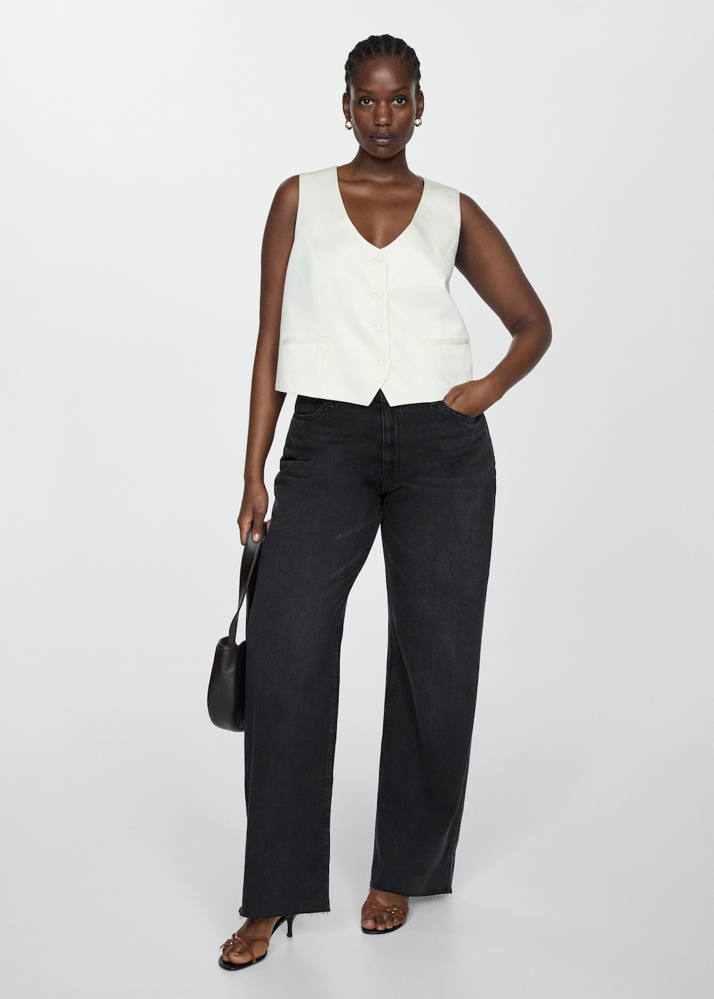 High-waist wideleg jeans - Detail van het artikel 3