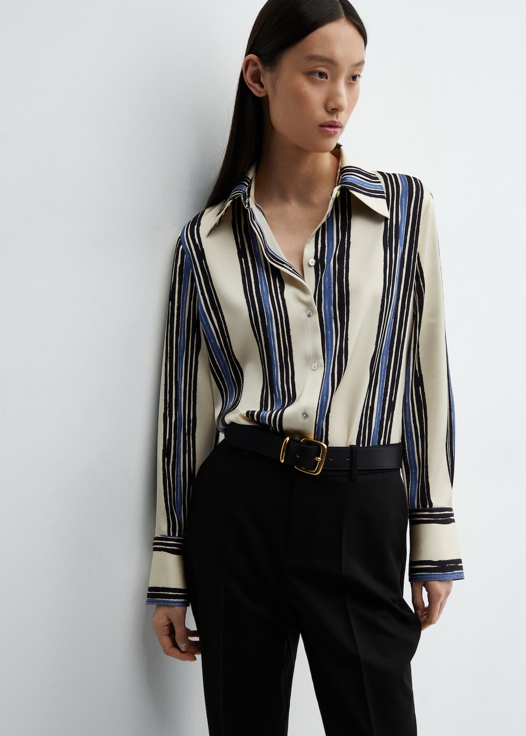 Satin striped shirt - Medium plane