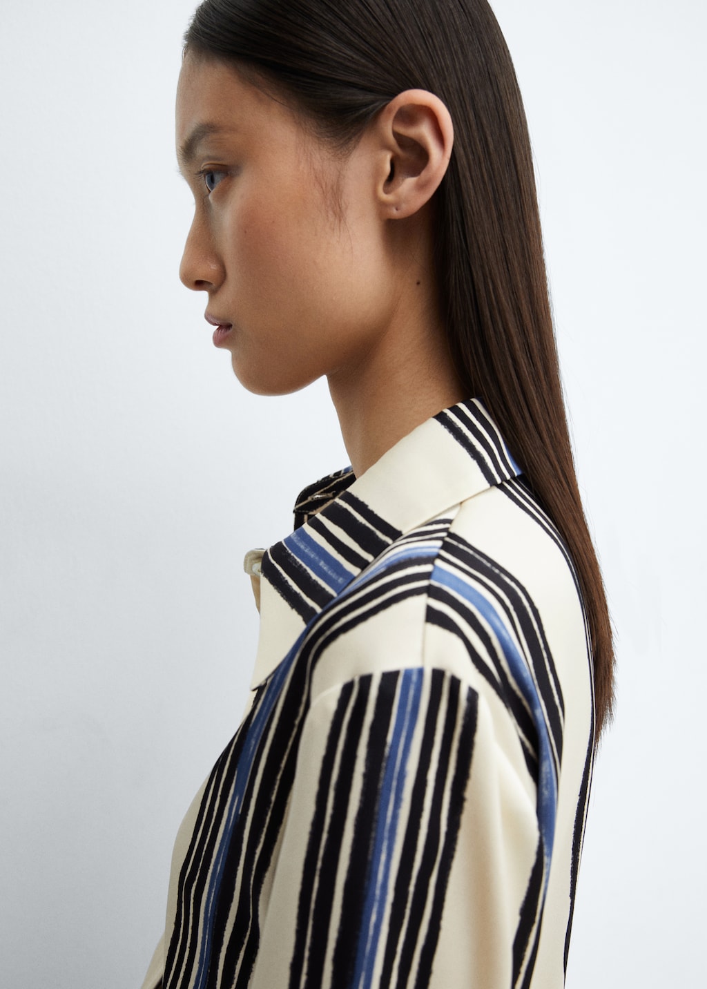 Satin striped shirt - Details of the article 1