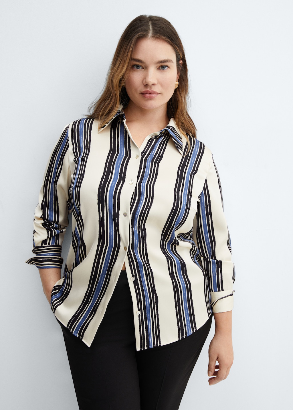 Satin striped shirt - Details of the article 5