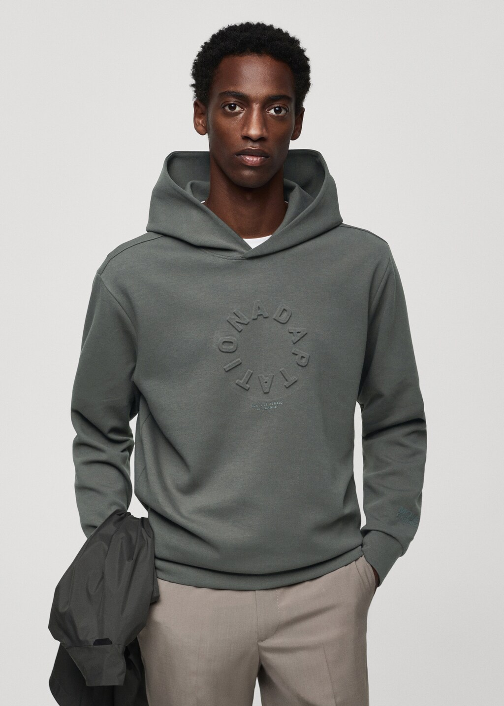 Technical fabric hoodie Men MANGO OUTLET United Kingdom