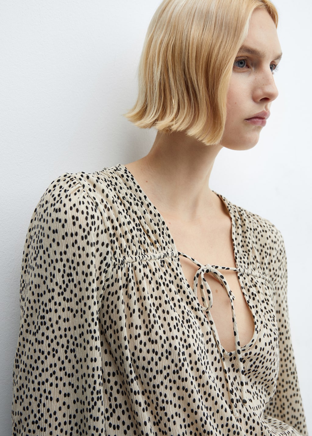 Bow printed blouse - Details of the article 1