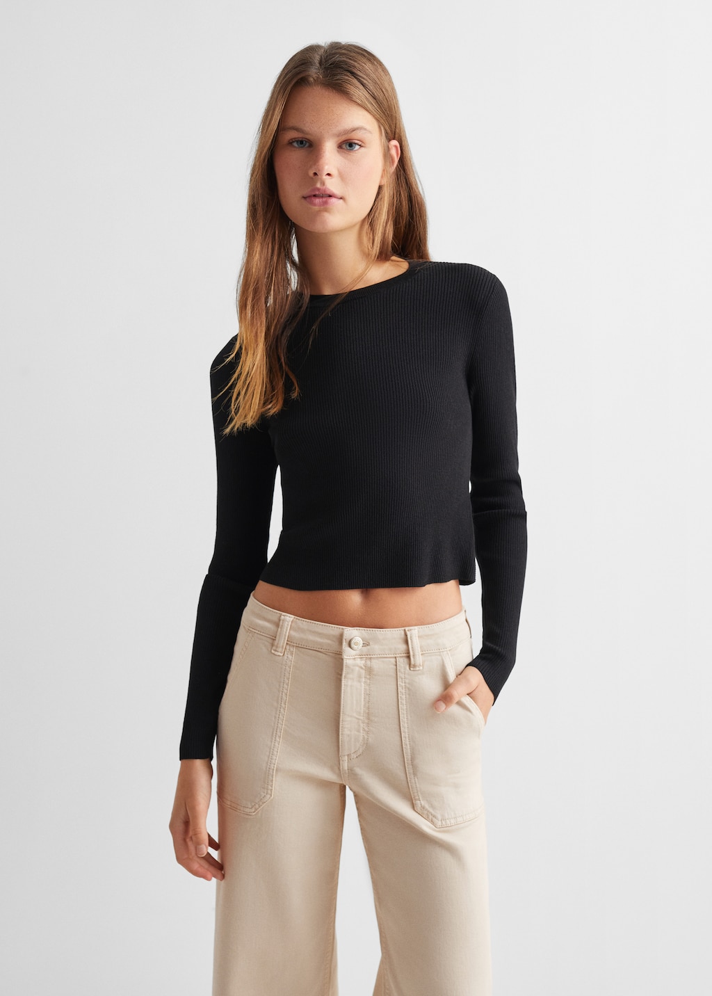 Culotte trousers with pockets - Medium plane