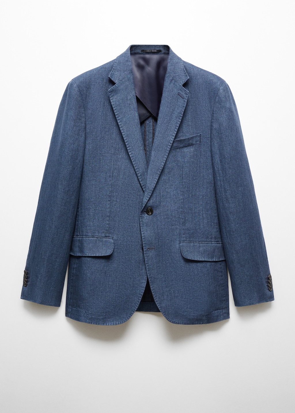 Slim-fit suit jacket in 100% herringbone linen - Article without model