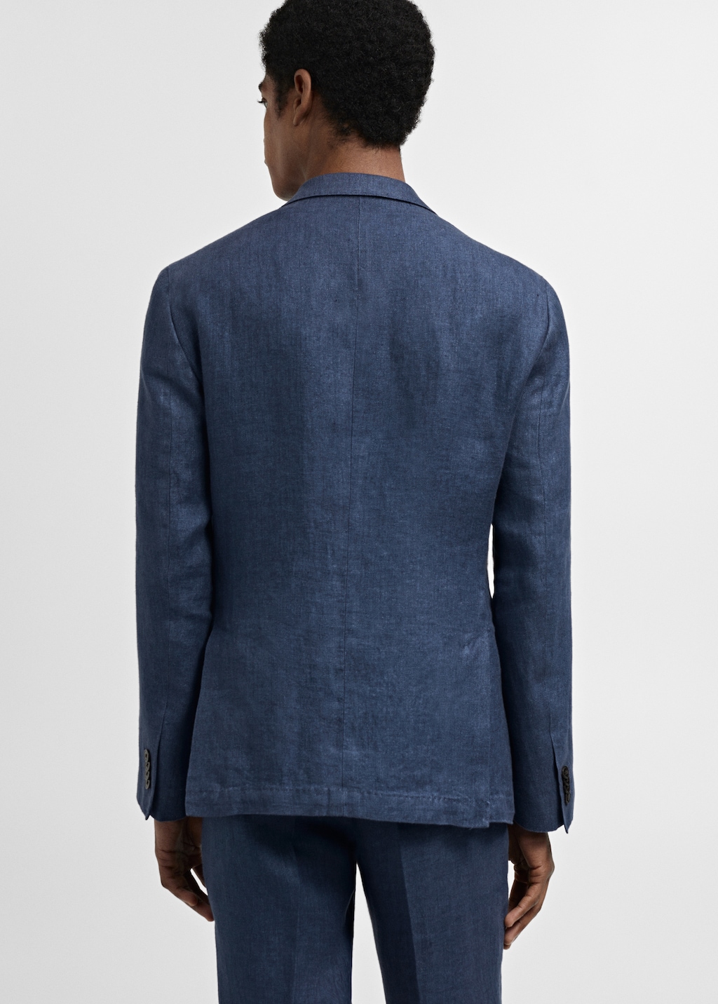 Slim-fit suit jacket in 100% herringbone linen - Reverse of the article