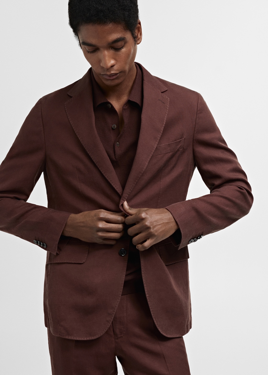 Slim fit linen suit blazer - Details of the article 4