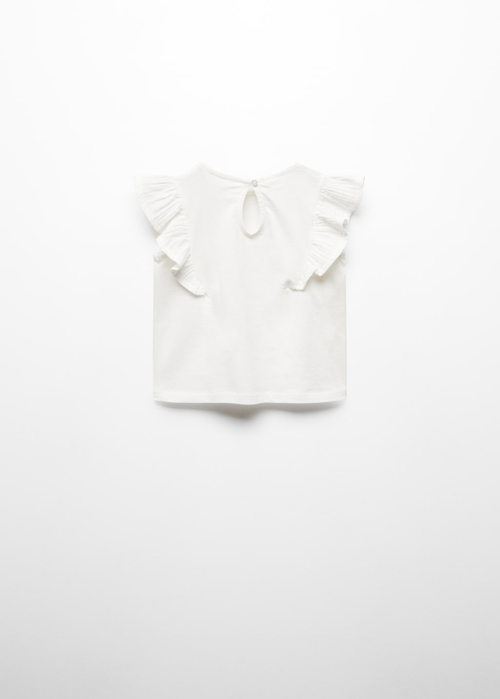 Short-sleeved ruffle t-shirt - Reverse of the article