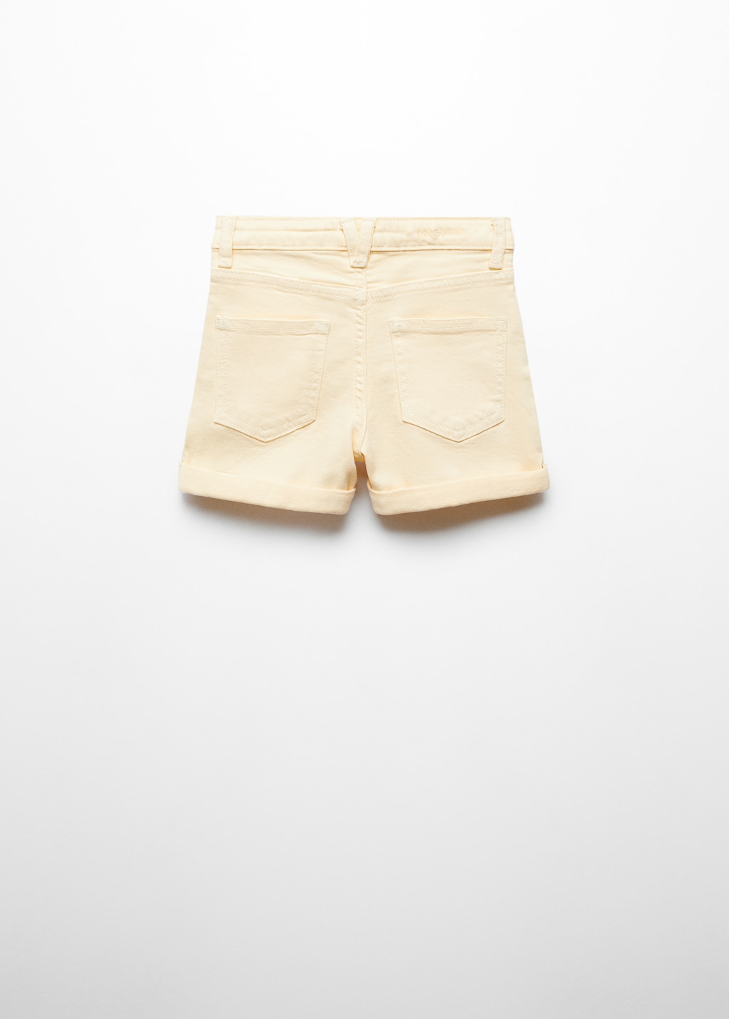 Rolled-up hem denim shorts - Reverse of the article