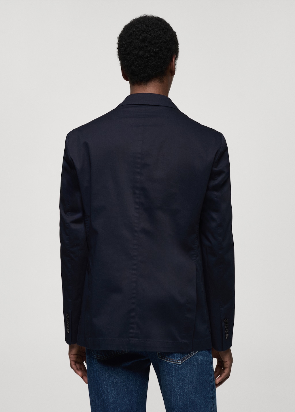 Slim fit cotton blazer - Reverse of the article