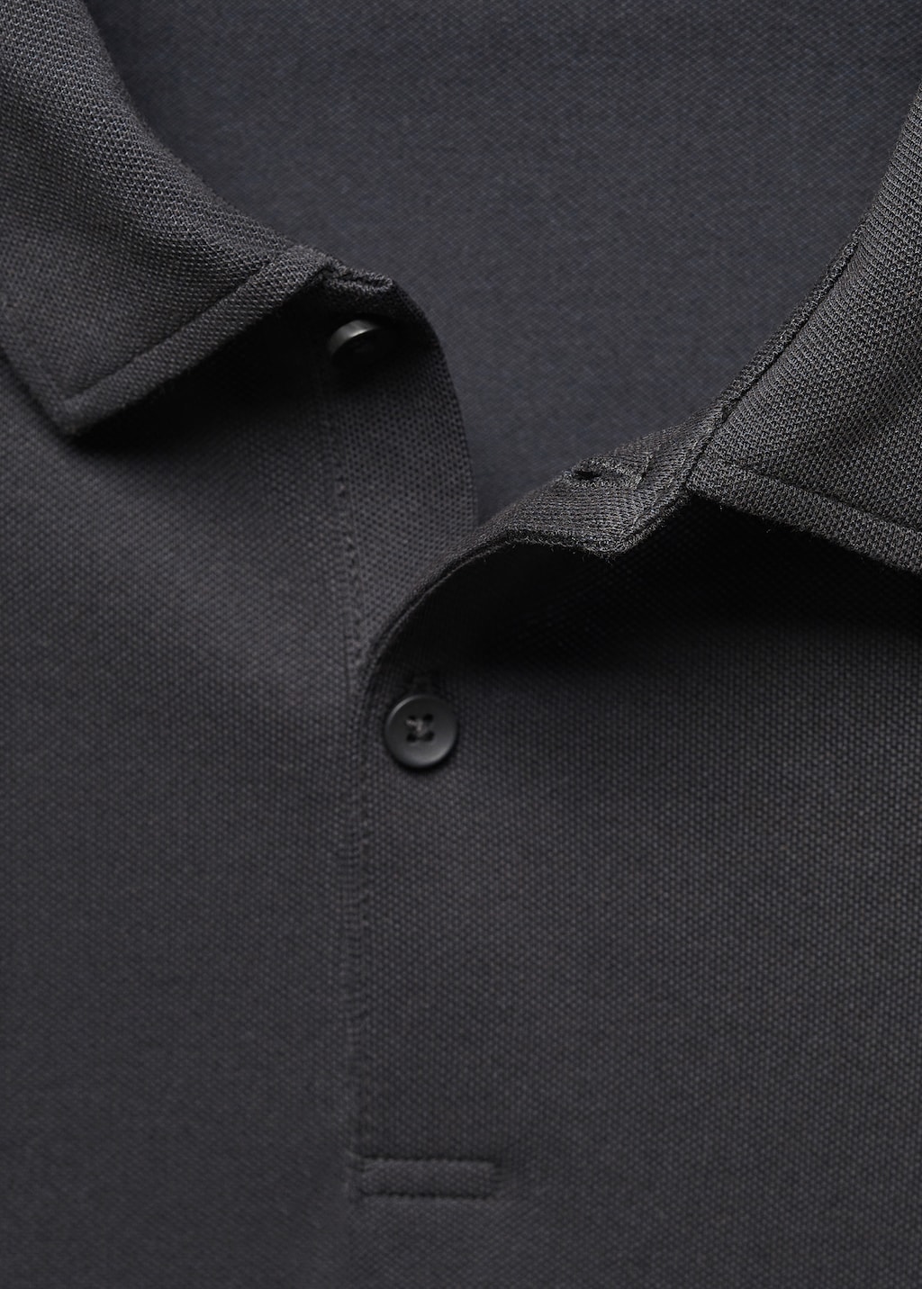 Slim-fit cotton piqué textured polo shirt - Details of the article 8