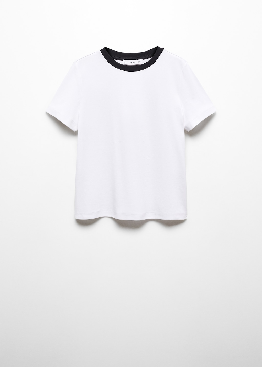 Contrasting collar cotton t-shirt - Article without model