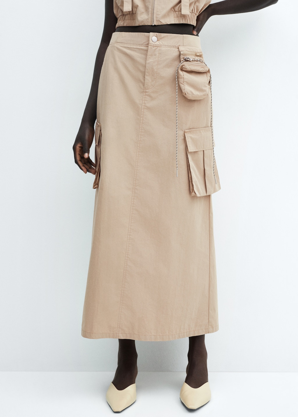 Long cargo skirt with pocket - Medium plane