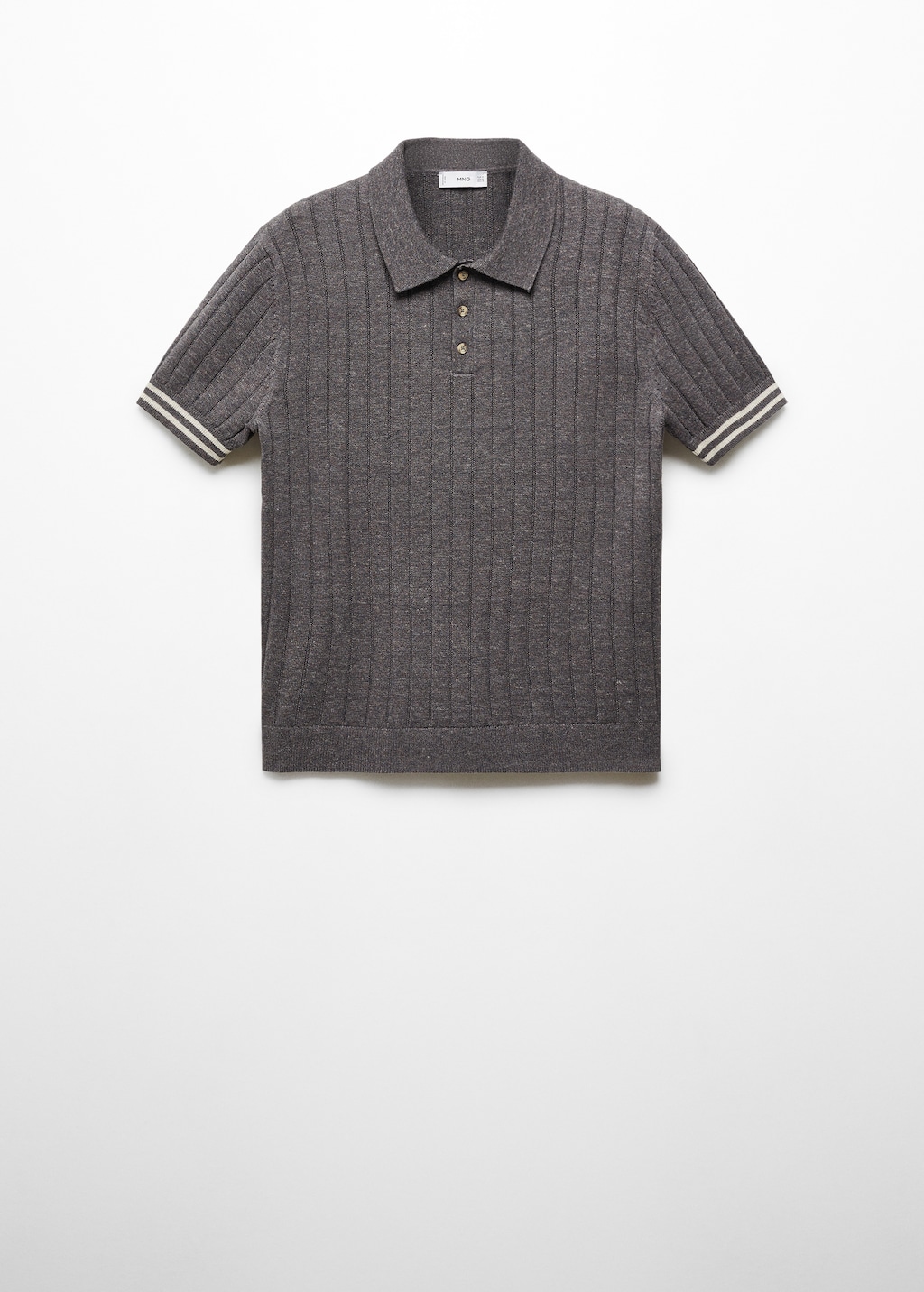 Ribbed knit polo shirt - Article without model