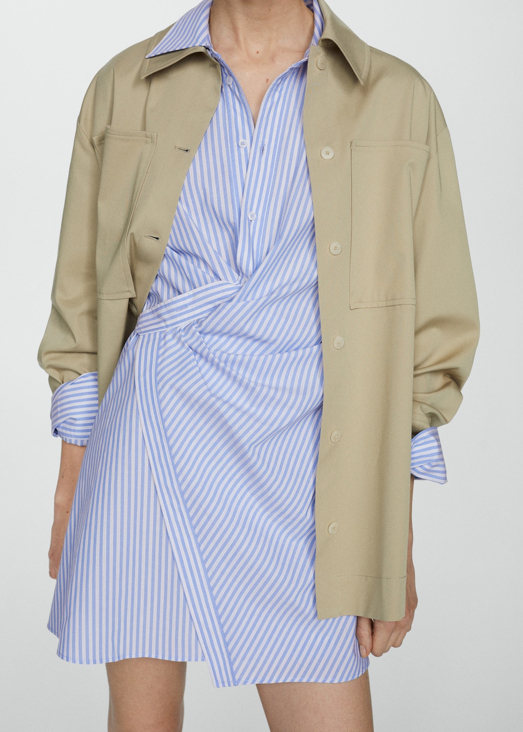 Striped wrap shirt dress - Details of the article 6