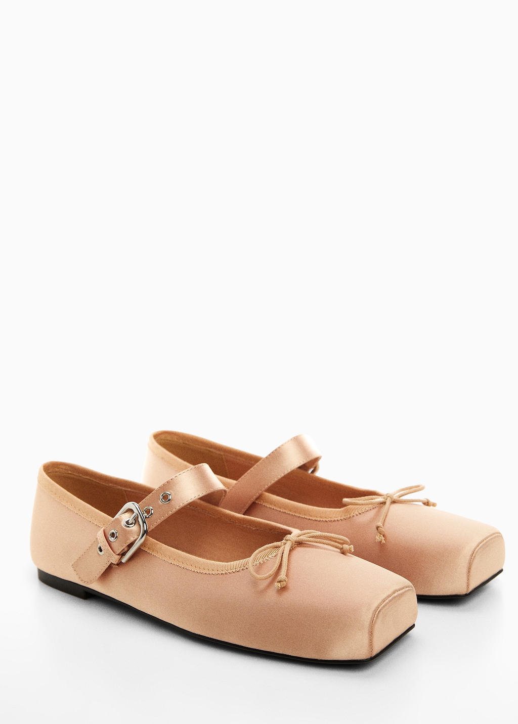 Satin ballet flats with buckle - Medium plane