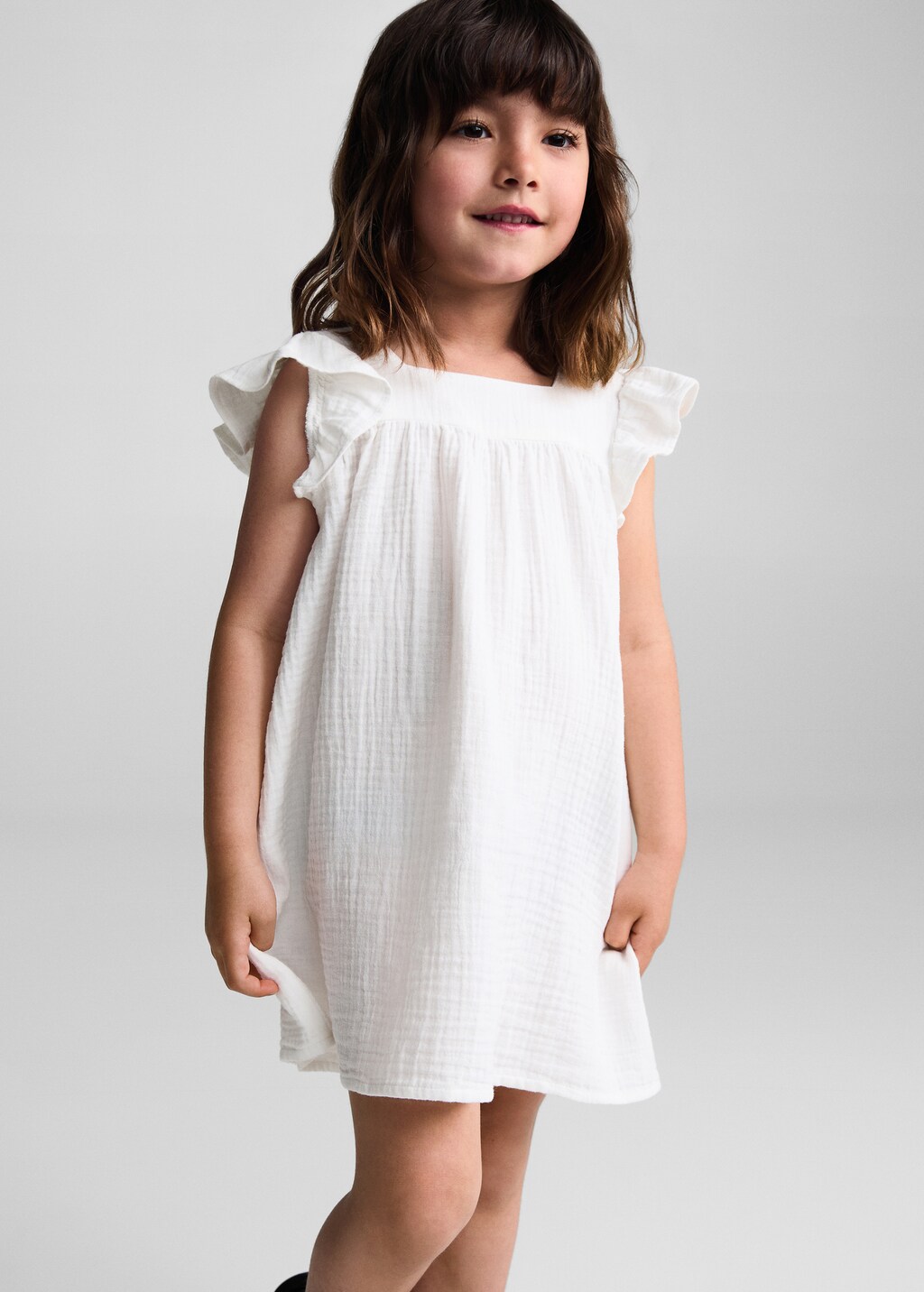 Frill cotton dress - Medium plane