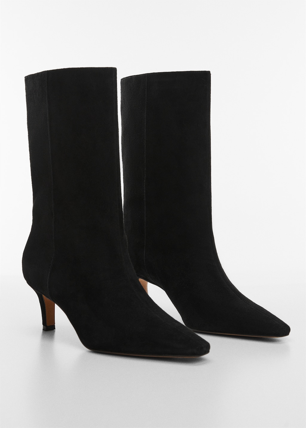 Leather boots with kitten heels - Medium plane