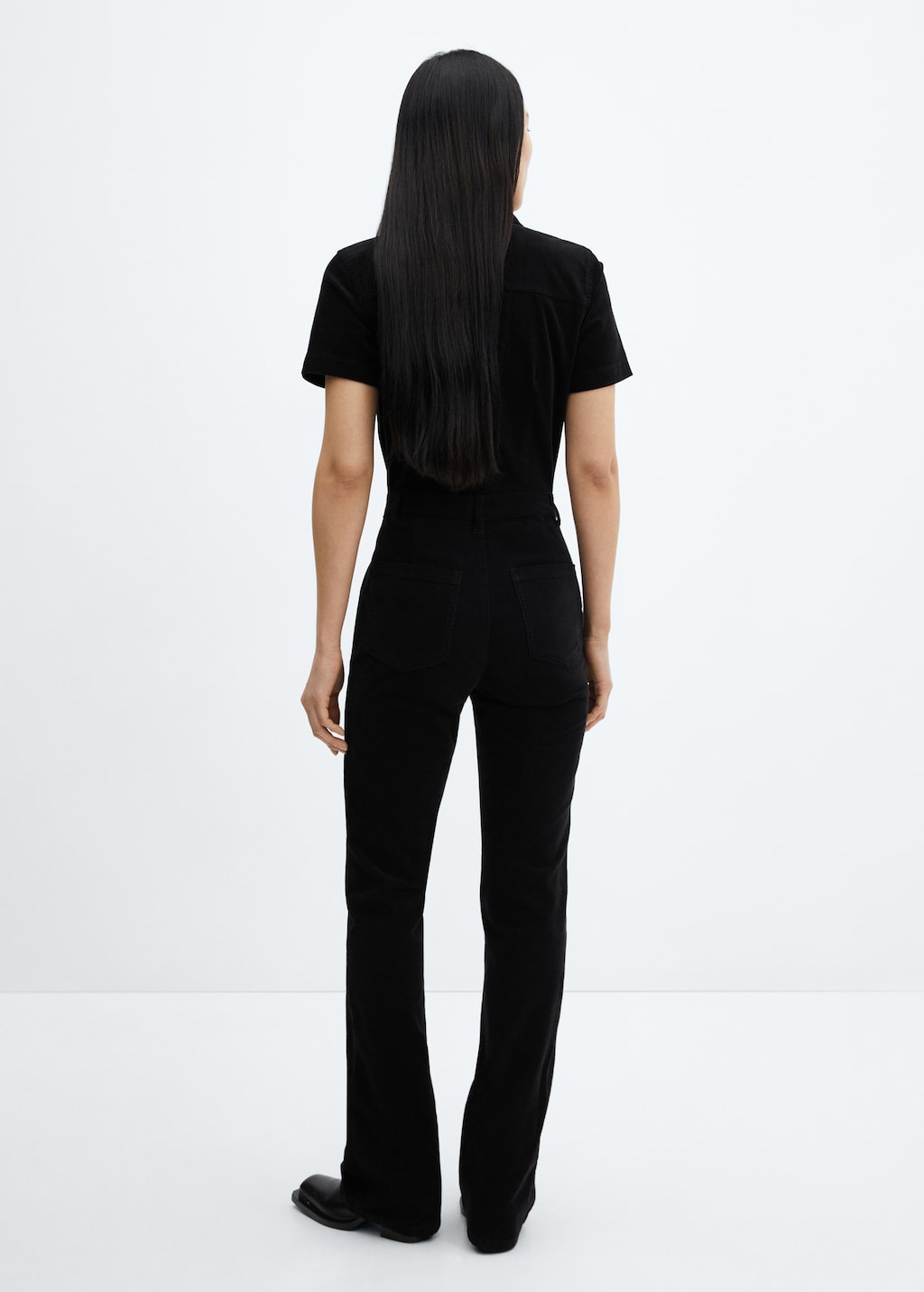 Corduroy jumpsuit with zip - Reverse of the article