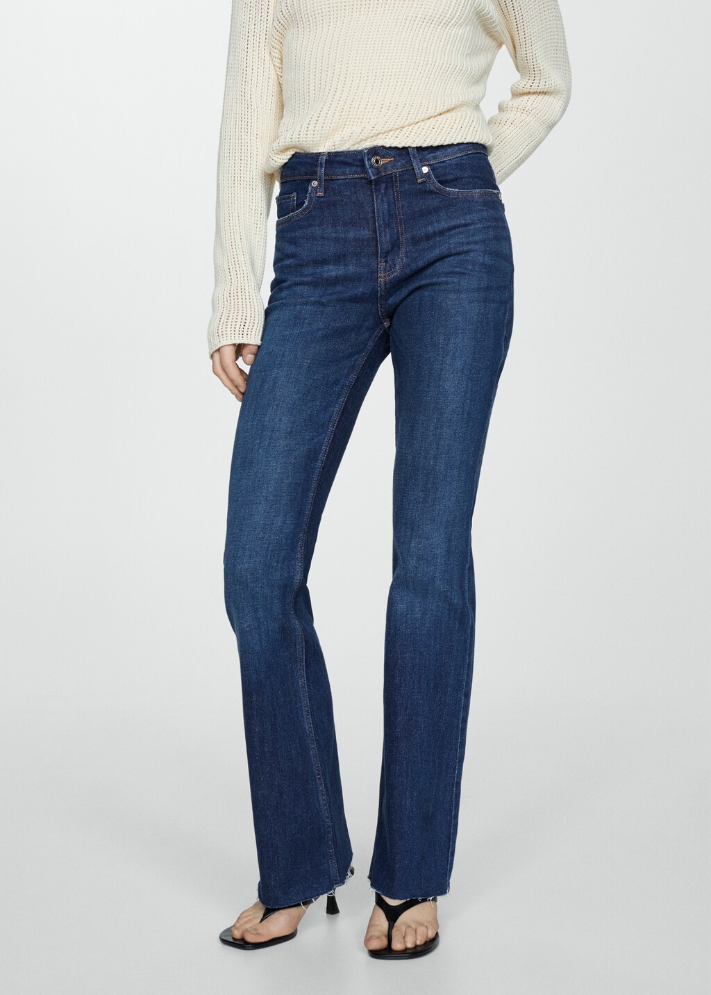 Medium-rise flared jeans - Medium plane