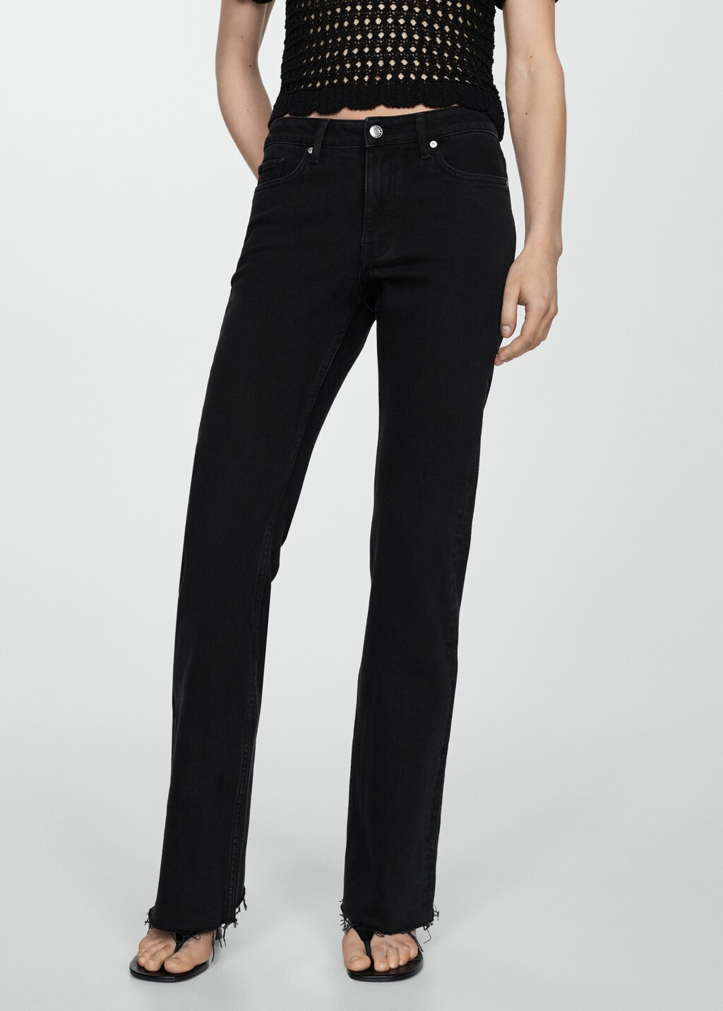 Medium-rise flared jeans - Medium plane