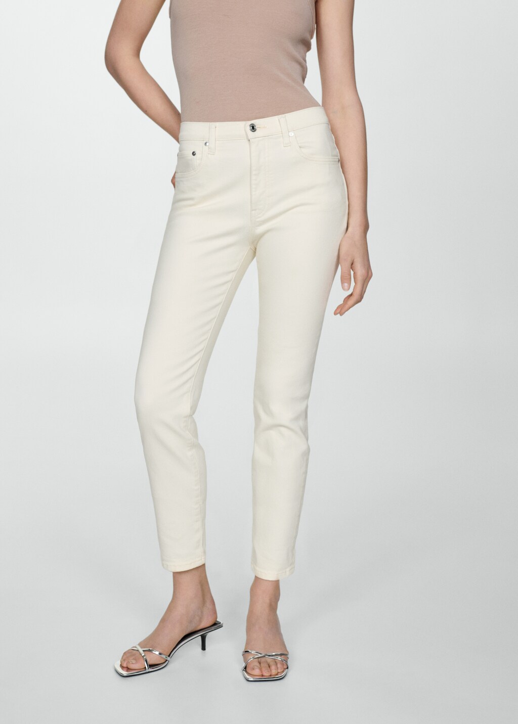 Claudia slim-fit cropped jeans - Medium plane