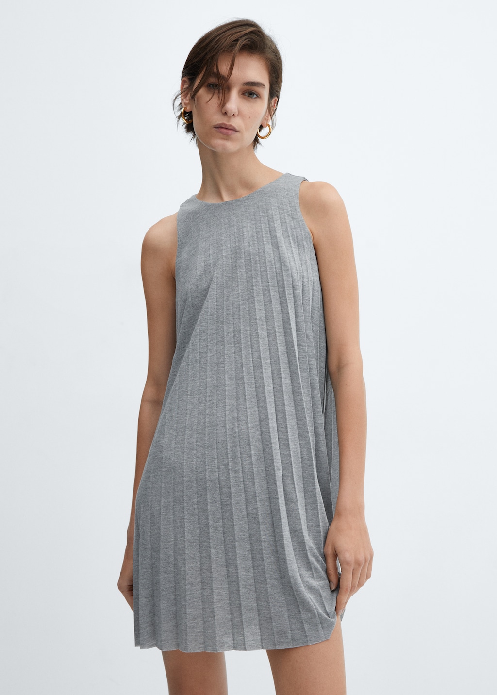 Pleated short dress - Women | MANGO OUTLET USA