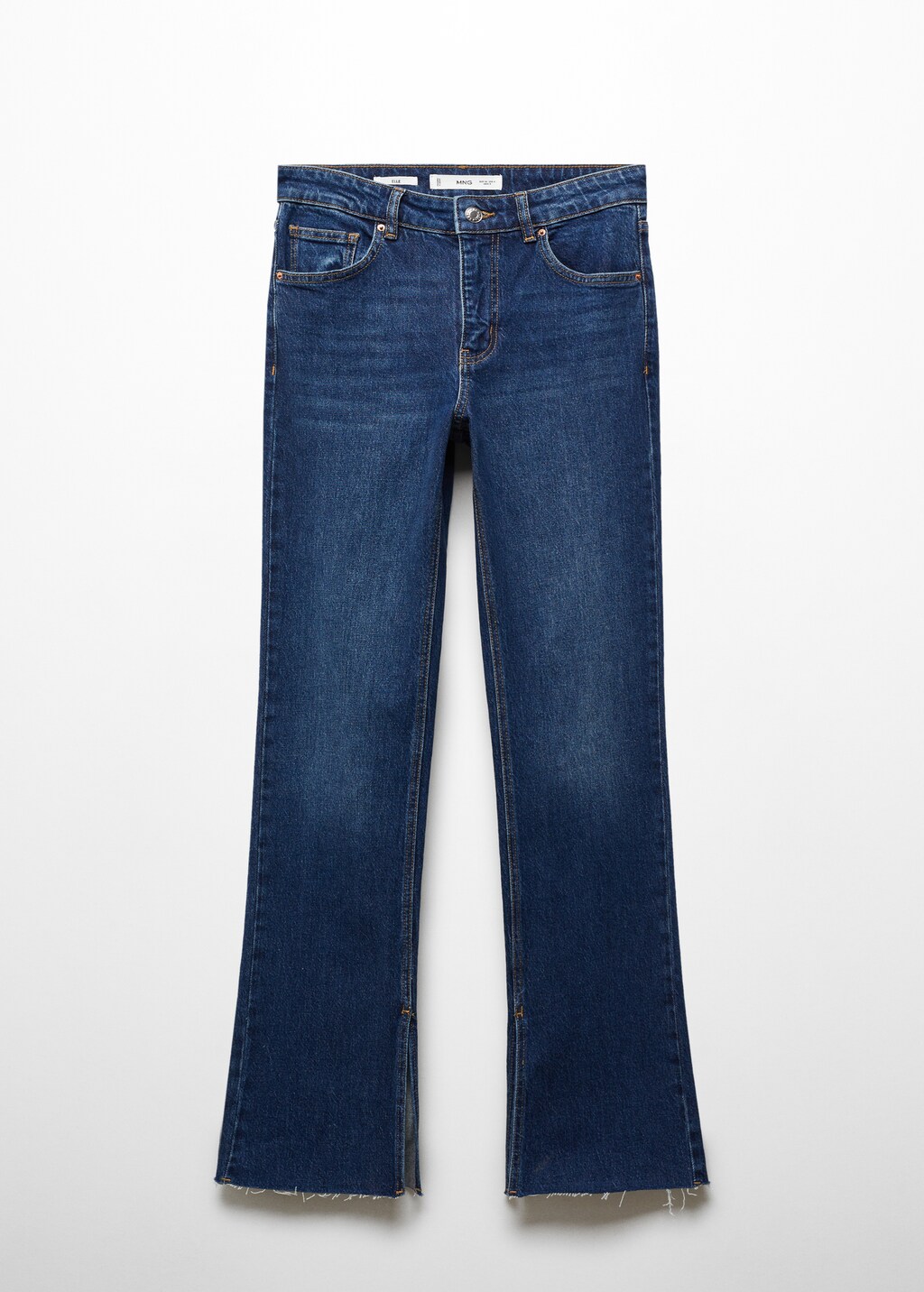 Medium-rise straight jeans with slits - Article without model