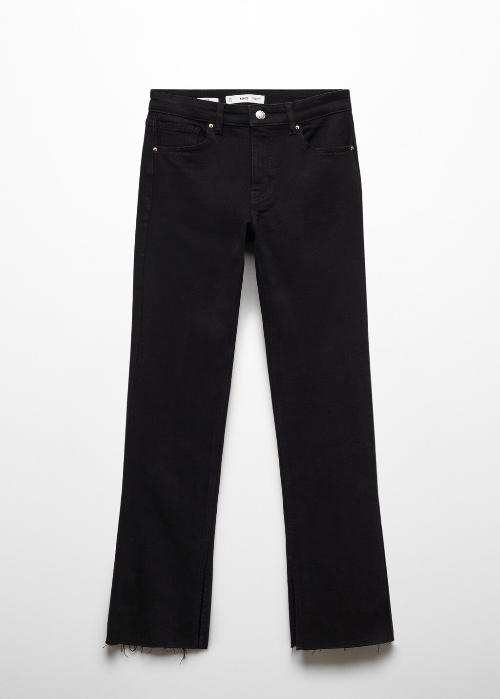 Medium-rise straight jeans with slits - Article without model