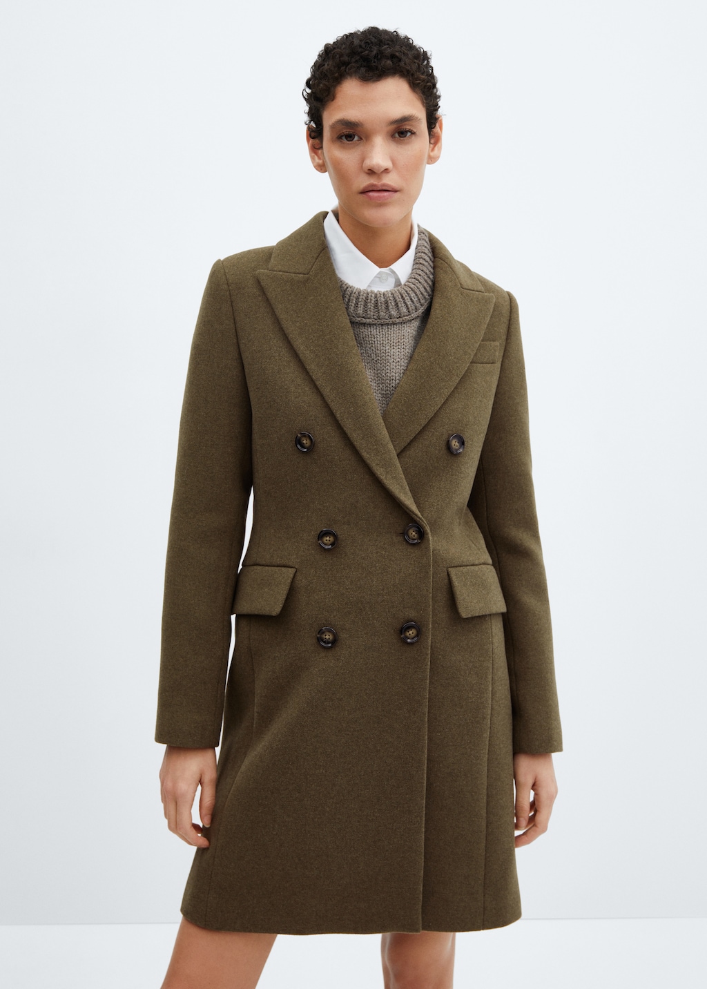 Double-breasted wool coat - Medium plane