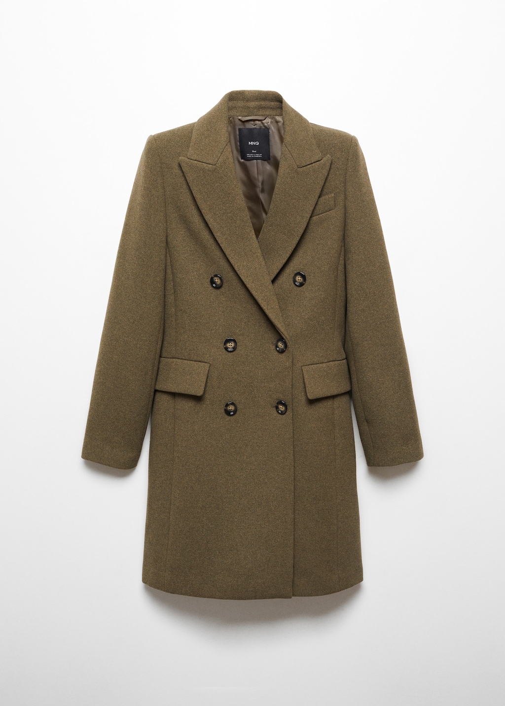 Double breasted wool blend coat on sale