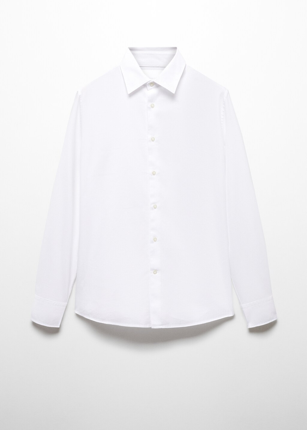 Slim-fit cotton structured shirt - Article without model