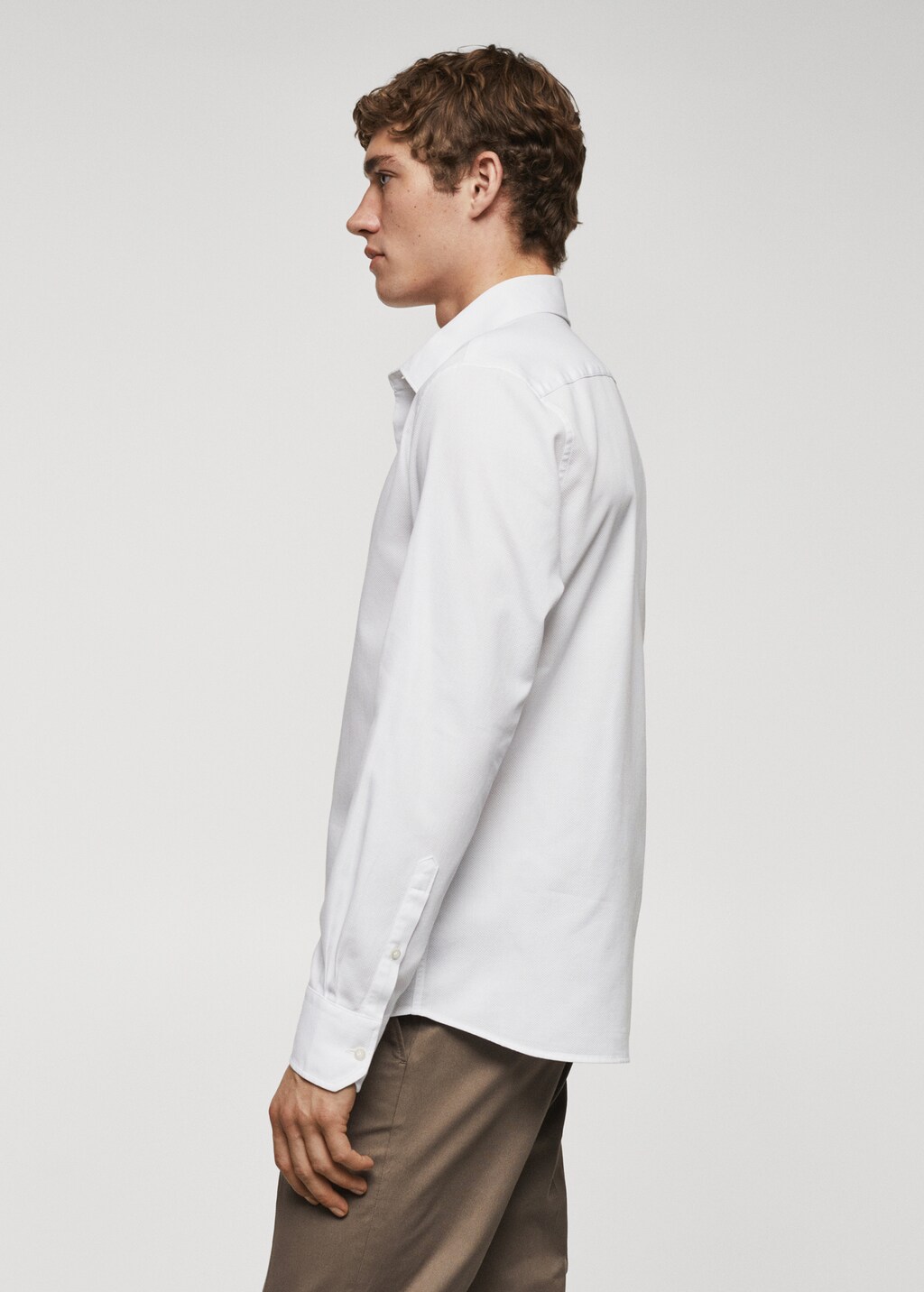 Slim-fit cotton structured shirt - Details of the article 2