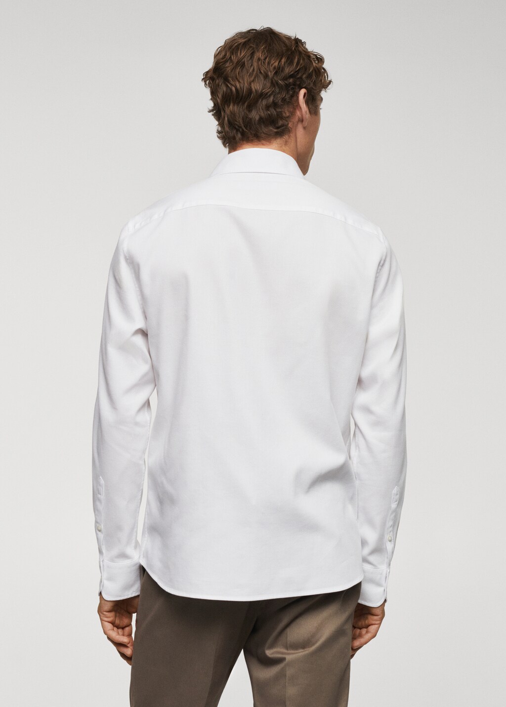 Slim-fit cotton structured shirt - Reverse of the article