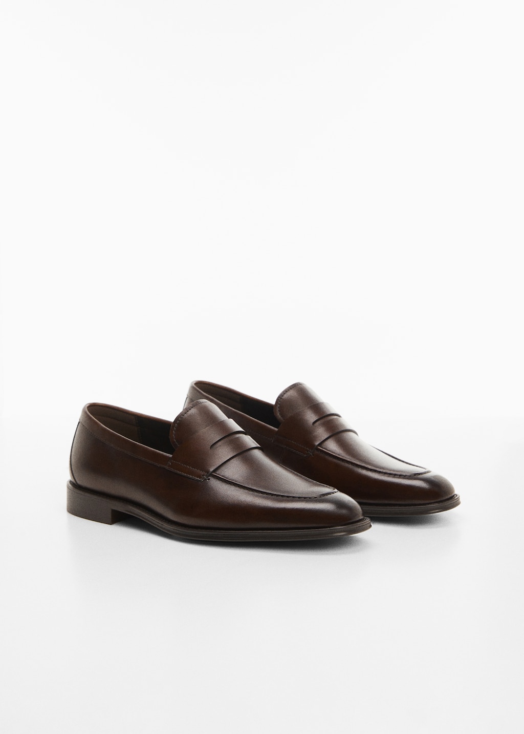 Aged-leather loafers - Medium plane