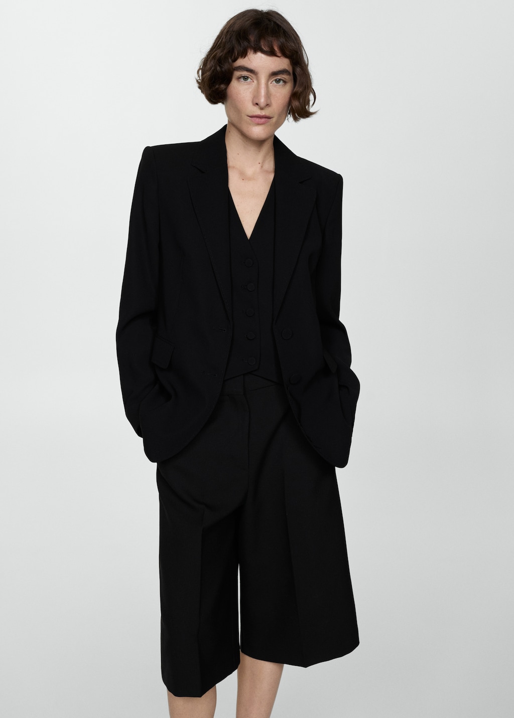 Straight-fit suit jacket - Medium plane