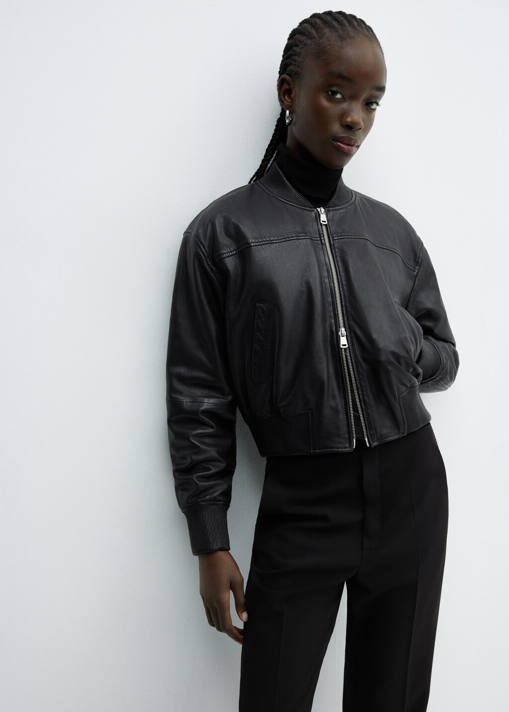 Leather bomber jacket - Medium plane