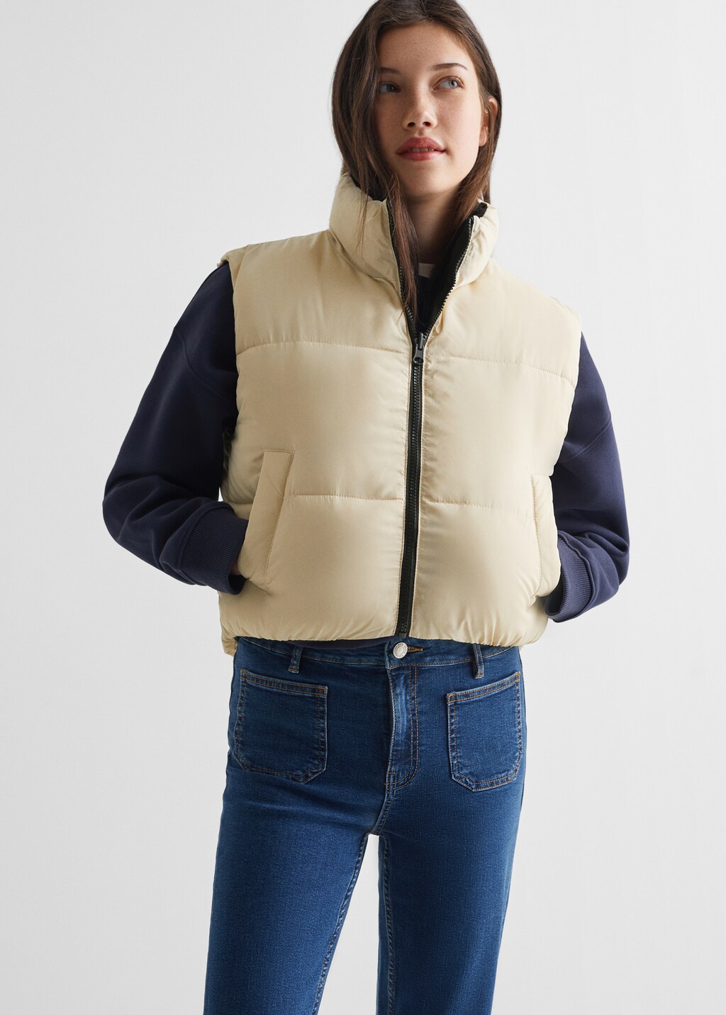 Reversible quilted gilet - Medium plane