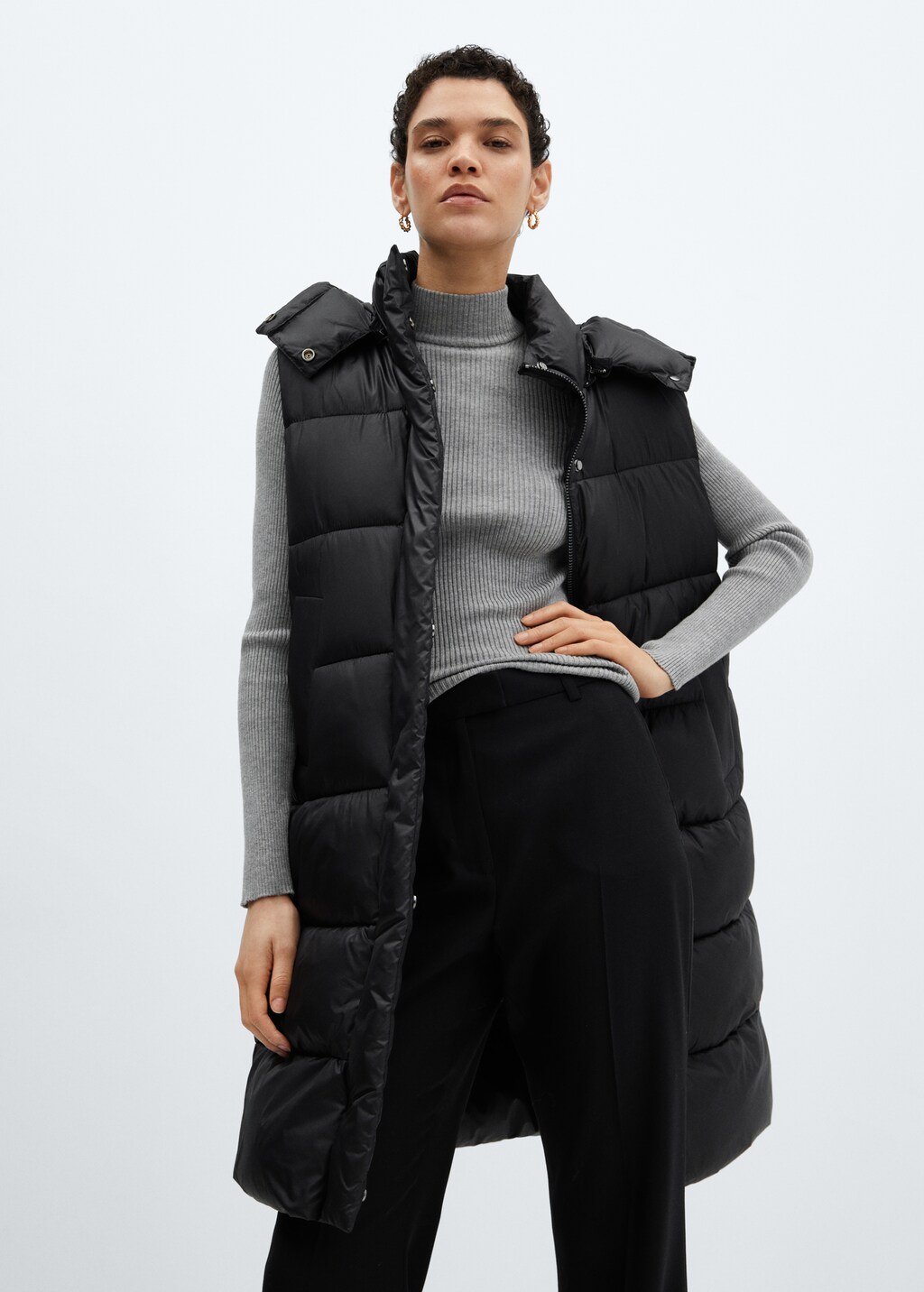 Bodywarmer met capuchon - Middenvlak