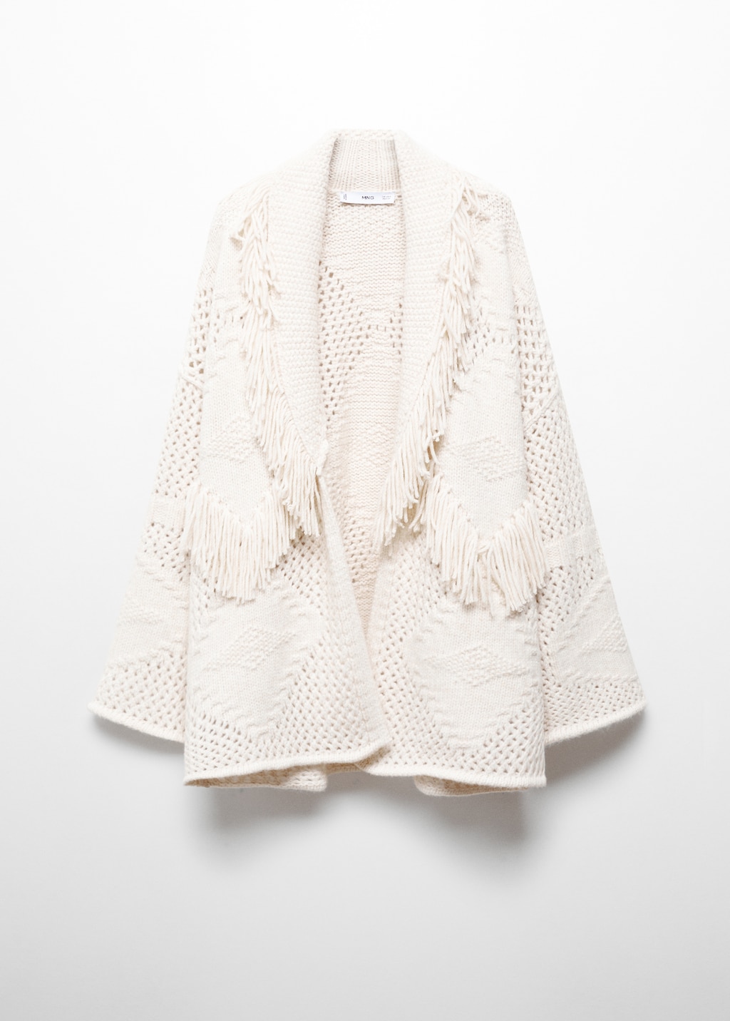 Fringed knit cardigan - Article without model